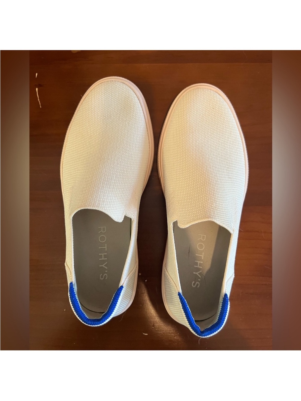 RETIRED Rothy's slip-on sneakers in a light pink color